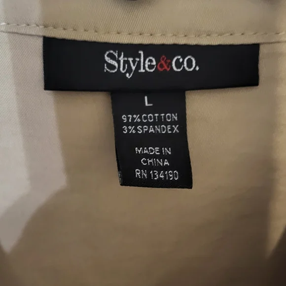 Style & Co Women's Tan Bejeweled Utility Jacket/Coat Size Large EUC - Picture 4 of 10